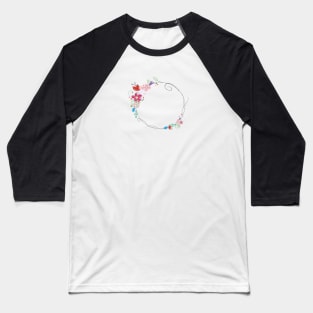 Circle elegant frame decorative hand drawn abstract flowers.jpg Baseball T-Shirt